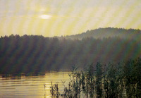 Ретро открытки - Утро на озере