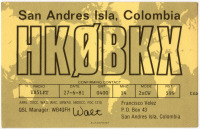 Ретро открытки - QSL-карточка Колумбия - Colombia (односторонние)