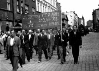 Рига - Демонстрация трудящихся г. Риги в знак одобрения вступления советских войск в Латвию