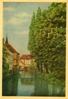 Эрфурт - Река Гера, на заднем плане Лавочный мост