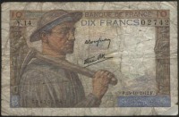 Старинные деньги (бумажные, монеты) - 10 франков