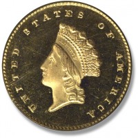 Старинные деньги (бумажные, монеты) - Аверс золотого доллара II типа