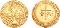 Старинные деньги (бумажные, монеты) - Французский ангел от имени английского короля Генриха VI