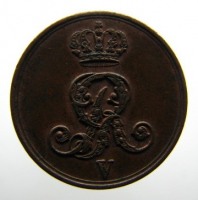 Старинные деньги (бумажные, монеты) - Германия. Ганновер. 1 пфенниг 1852