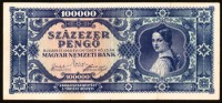 Старинные деньги (бумажные, монеты) - Бона - 100 000 венгерсих пенго
