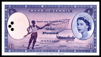 Старинные деньги (бумажные, монеты) - Редкая банкнота - Замбия, год выпуска(эмиссии) боны - 1963.
