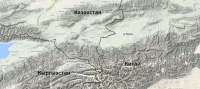 Киргизия - Карта долины реки Текес, приток р. Или