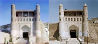 Узбекистан - Фотосравнерия. Въезд во дворец Эмира в Старой Бухаре, 1911-1959