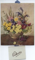 Пресса - Цветы в плетёной корзине на столе