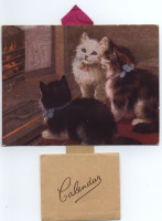 Пресса - Календарь 1945, Три котёнка у камина