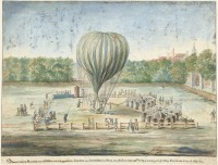 Авиация - Г. Карбентус. Воздушный шар Жан-Пьера Бланшара в дворцовых садах в Нордейнде. Гаага, 1785