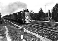 Железная дорога (поезда, паровозы, локомотивы, вагоны) - Паровоз 2-3-2К с поездом 