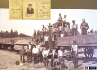 Железная дорога (поезда, паровозы, локомотивы, вагоны) - Дорожные рабочие на строительстве линии Глуда-Лиепая,Латвия.