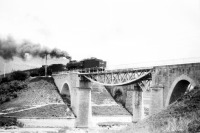 Железная дорога (поезда, паровозы, локомотивы, вагоны) - Паровозы Л-0635 и Л-0270 с ретро-поездом на мосту через р.Подкумок,перегон Подкумок-Кисловодск