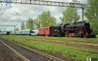Железная дорога (поезда, паровозы, локомотивы, вагоны) - Паровоз Л-3297 с концертным поездом на ст.Кехра,Эстония