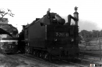 Железная дорога (поезда, паровозы, локомотивы, вагоны) - Набор воды паровозом Эр765-18 в депо Калуга-I