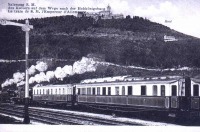 Железная дорога (поезда, паровозы, локомотивы, вагоны) - Поезд кайзера Вильгельма II на пути в замок Хохкёнигсберг,Германия