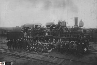 Железная дорога (поезда, паровозы, локомотивы, вагоны) - Рабочие депо Бузулук и паровоз У-113