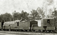 Железная дорога (поезда, паровозы, локомотивы, вагоны) - Бронепоезд конструкции инженера Балля в составе 4-го Сибирского железнодорожного батальона