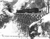 Железная дорога (поезда, паровозы, локомотивы, вагоны) - Поезд на трассе  Белого  перевала и Юкона