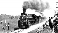 Железная дорога (поезда, паровозы, локомотивы, вагоны) - Паровоз CNR №6400 типа 2-4-2 с королевским поездом,Канада