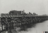 Железная дорога (поезда, паровозы, локомотивы, вагоны) - Испытания временного деревянного моста через р.Исеть