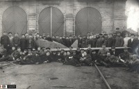 Железная дорога (поезда, паровозы, локомотивы, вагоны) - Челябинские железнодорожники 1 мая 1925 г.