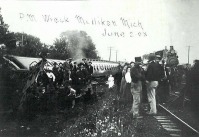 Железная дорога (поезда, паровозы, локомотивы, вагоны) - Крушение поезда близ Малликена,штат Мичиган
