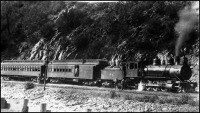 Железная дорога (поезда, паровозы, локомотивы, вагоны) - Паровоз №75 типа 1-4-0 с пассажирским поездом Северной Тихоокеанской ж.д.