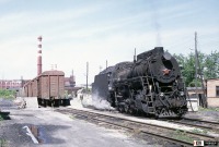 Железная дорога (поезда, паровозы, локомотивы, вагоны) - Паровоз Л-4340 на пункте подготовки вагонов к перевозкам ст.Уктус