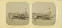 Железная дорога (поезда, паровозы, локомотивы, вагоны) - Прибытие паровоза Шемин де фер из Шеретона в Париж
