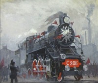 Железная дорога (поезда, паровозы, локомотивы, вагоны) - Картина 