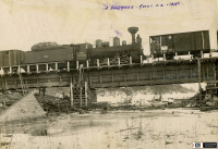 Железная дорога (поезда, паровозы, локомотивы, вагоны) - Паровоз Ов-3758 с вагонами на мосту через р.Мышанка