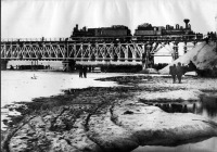Железная дорога (поезда, паровозы, локомотивы, вагоны) - Временный деревянный мост системы А.А.Боровика