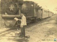 Железная дорога (поезда, паровозы, локомотивы, вагоны) - Паровоз Гр-211 с поездом прибывает на ст.Березки
