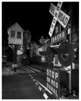 Железная дорога (поезда, паровозы, локомотивы, вагоны) - Железнодорожный переезд на станции Лурай в Вирджинии