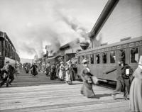 Железная дорога (поезда, паровозы, локомотивы, вагоны) - Станция зубчатой железной дороги га горе Маунт-Вашингтон