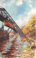 Железная дорога (поезда, паровозы, локомотивы, вагоны) - Мост Кайзербрюкке подвесной железной дороги Эльберфельд