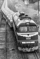 Железная дорога (поезда, паровозы, локомотивы, вагоны) - Тепловоз М62-1009 и целый эшелон 