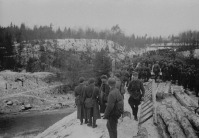 Войны (боевые действия) - Саперы на строительстве моста в районе финляндской пограничной заставы Япинен