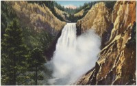 Штат Вайоминг - Великий Водопад в Йеллоустонском Национальном Парке