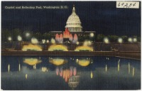 Вашингтон - Ночной вид Капитолия в Вашингтоне, Округ Колумбия