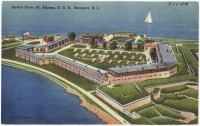 Штат Род-Айленд - Вид на Форт Адамс ВМФ США,  Ньюпорт
