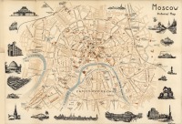 Карты стран, городов - Иллюстрированная карта Москвы. 1932г.