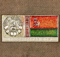 Медали, ордена, значки - Знак с Изображением Герба и Флага Белорусской ССР