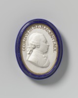 Драгоценности, ювелирные изделия - Фарфоровый медальон с портретом Георга III, короля Англии