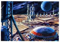 Картины - А.Леонов , А.Соколов. На лунном космодроме.