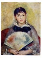 Картины - П. О. Ренуар (1841 - 1919). Девушка с веером.