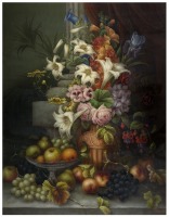 Картины - Э. Стил. Натюрморт Цветы и фрукты
