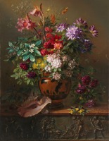 Картины - Натюрморт с цветами в греческой вазе